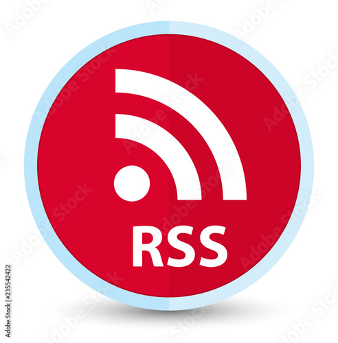 RSS flat prime red round button