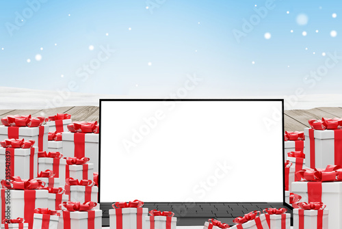 pile of christmas presents ...