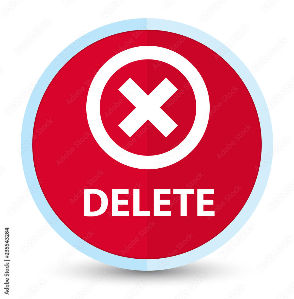 Fototapeta premium Delete flat prime red round button