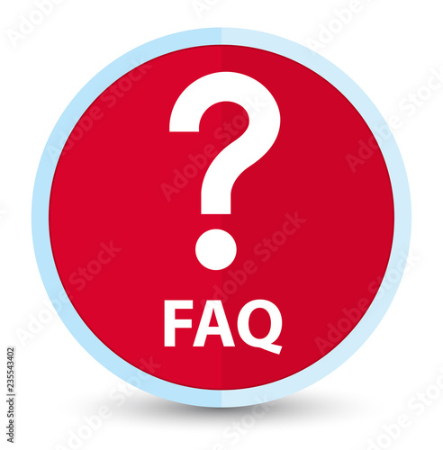 Faq (question icon) flat prime red round button