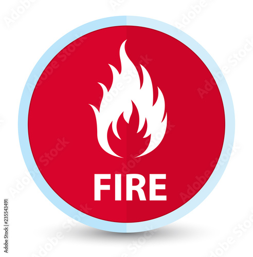 Fire flat prime red round button