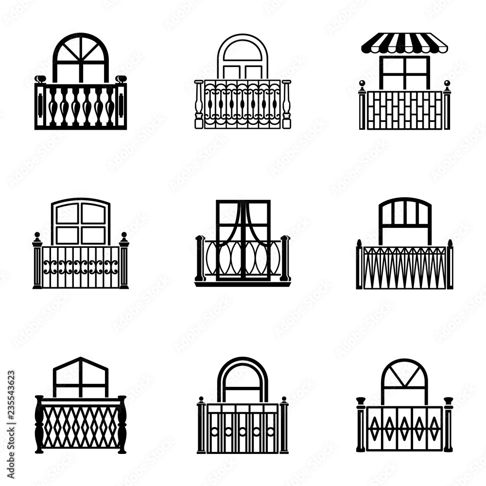 Passage icons set. Simple set of 9 passage vector icons for web isolated on white background