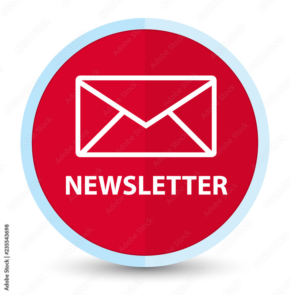 Newsletter flat prime red round button Newsletter flat prime red round button