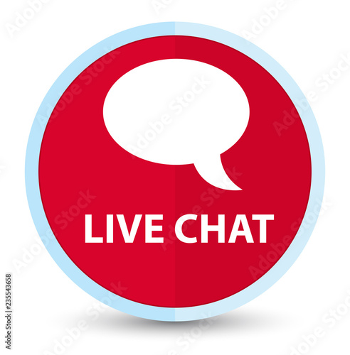 Live chat flat prime red round button
