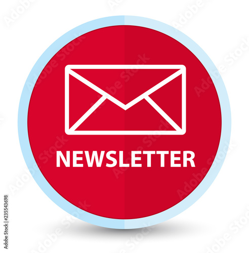 Newsletter flat prime red round button