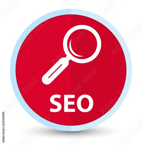 Seo flat prime red round button