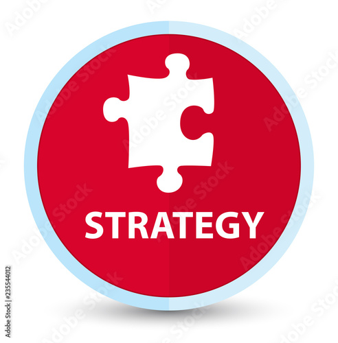 Strategy (puzzle icon) flat prime red round button