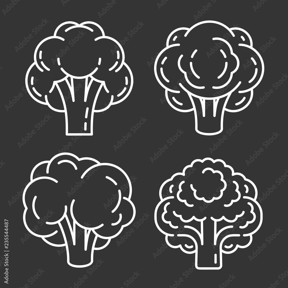 Brain icon set. Outline set of brain vector icons for web design isolated on gray background Brain icon set. Outline set of brain vector icons for web design isolated on gray background