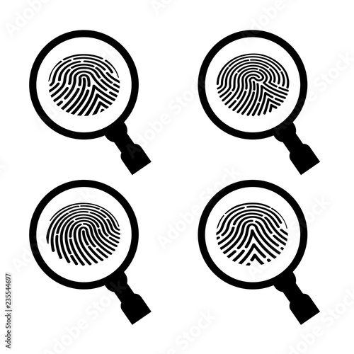 Fingerprint under the magnifying glass.