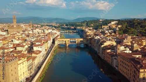 Wallpaper Mural Aerial view. Florence Ponte Vecchio Bridge and City Skyline in Italy. Florence is capital city of the Italian region Tuscany. Torontodigital.ca