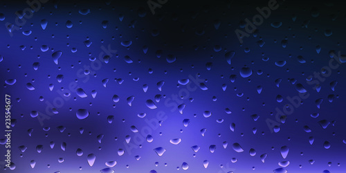 Drops of Water Isolated on the Translucent Background.. Abstract Colorful Rainy Pattern. 3D Illustration