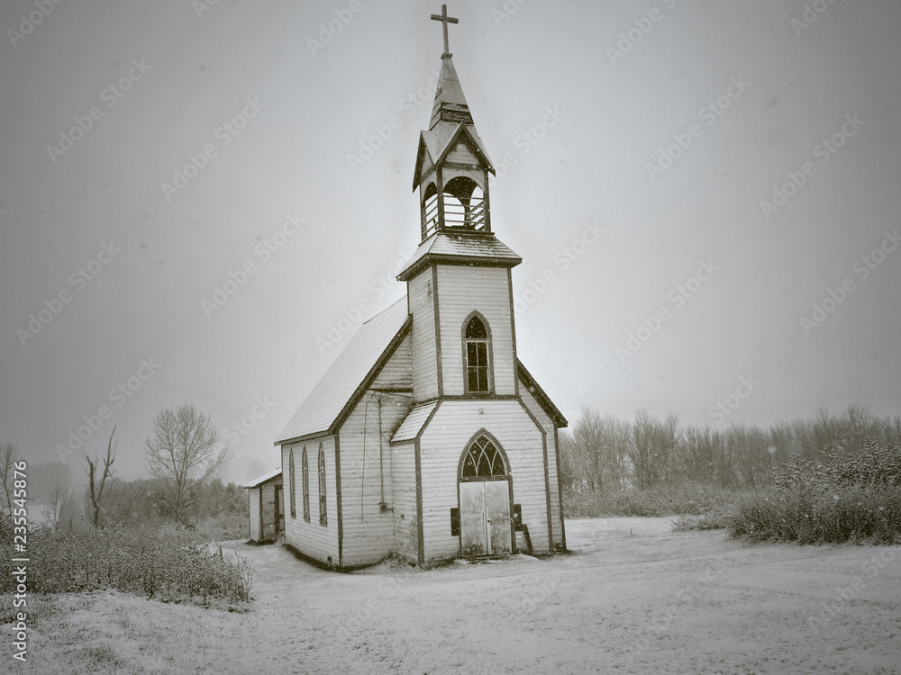 Fototapeta premium Old church in the winter
