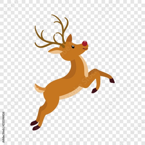 Cute xmas deer icon. Flat illustration of cute xmas deer vector icon for web design