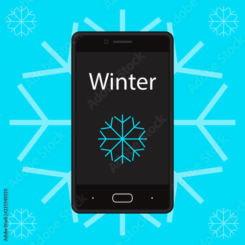 Smartphone with an ice symbol illustration.