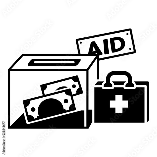 Migrant money aid icon. Simple illustration of migrant money aid vector icon for web design isolated on white background