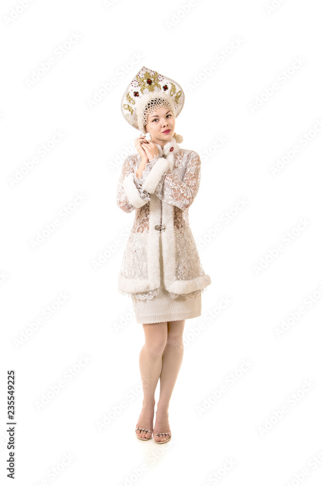 Beautiful, happy, emotional young woman dressed like Santa Claus smiling. Christmas-New year carnival. Beautiful, happy, emotional young woman dressed like Santa Claus smiling. Christmas-New year carnival.