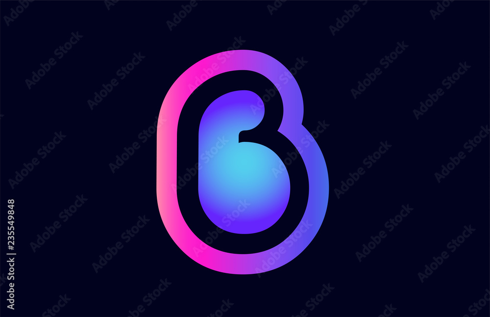 6 pink blue gradient number logo icon design 6 pink blue gradient number logo icon design