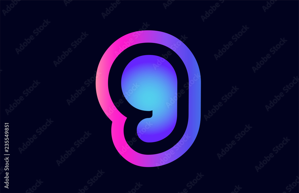 9 pink blue gradient number logo icon design 9 pink blue gradient number logo icon design