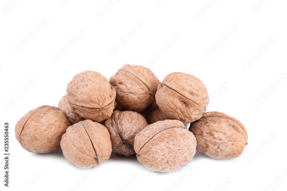 Walnuts in closeup isolated on white background Walnuts in closeup isolated on white background