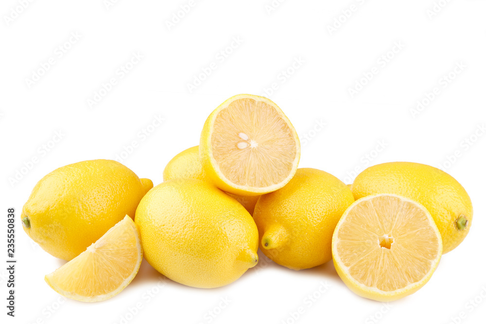 Lemon isolated on white background. Tropical fruit.