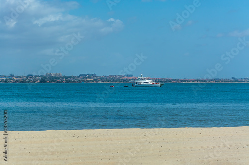 View at the beach and boats on water, on the Mussulo Island © Miguel Almeida