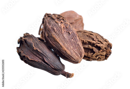 Wallpaper Mural Black cardamom, also known as hill cardamom, Bengal cardamom, greater cardamom, Indian cardamom, Nepal cardamom, winged cardamom, or brown cardamom or cardamon or cardamum. Isolated Torontodigital.ca