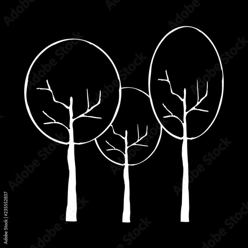 Tree icon vector illustration on black background