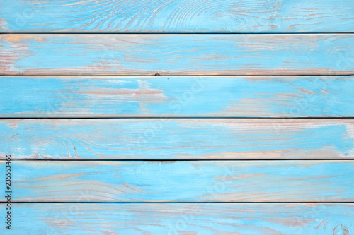 Blue wood planks, a shabby ...