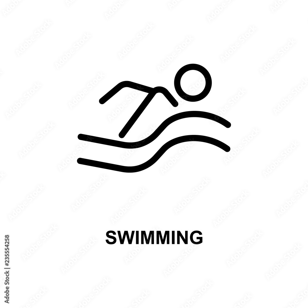 swimming sign simple line icon swimming sign simple line icon