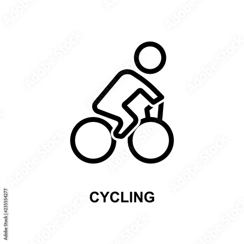 cycling sign simple line icon