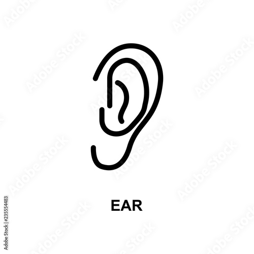 human ear simple line icon