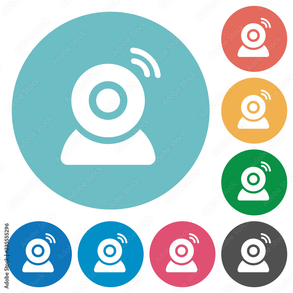 Wireless camera flat round icons Wireless camera flat round icons