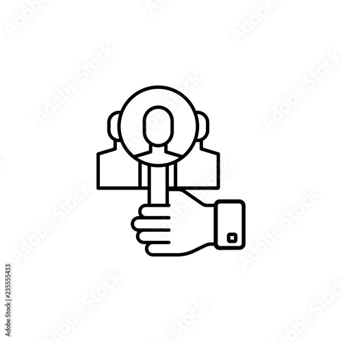 customer discovery, find icon. Element of growth hacking icon. Thin line icon for website design and development, app development. Premium icon