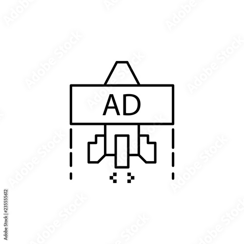 advertisement, banners, rocket icon. Element of growth hacking icon. Thin line icon for website design and development, app development. Premium icon