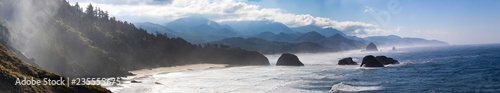 Panorama view of Haystack roack from Ecola Park photo