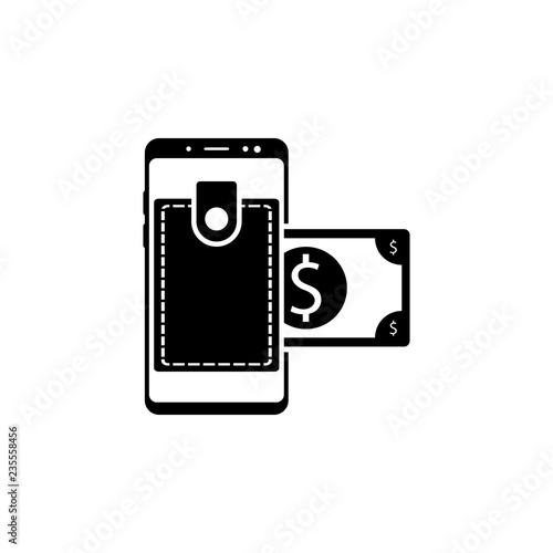 smartphone wallet, usd vector icon for websites and mobile minimalistic flat design