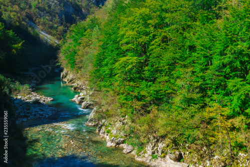 the gorge of the river Tara in Montenegro surrounded by picturesque mountains.Europe