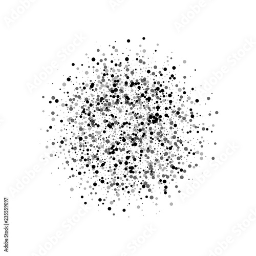 Scattered dense balck dots. Dark points dispersion