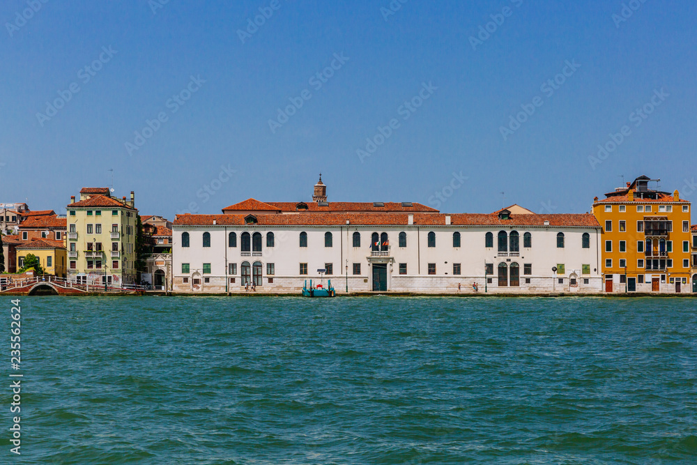Venetian houses over water in Venice, Italy