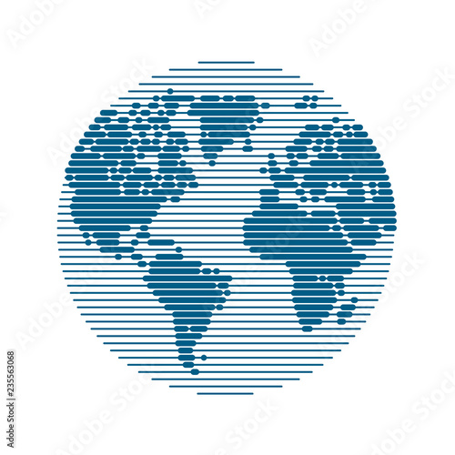 World map. Travel, business, modern technologies concept. Vector illustration