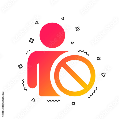 Blacklist sign icon. User not allowed symbol. Colorful geometric shapes. Gradient blacklist icon design.  Vector