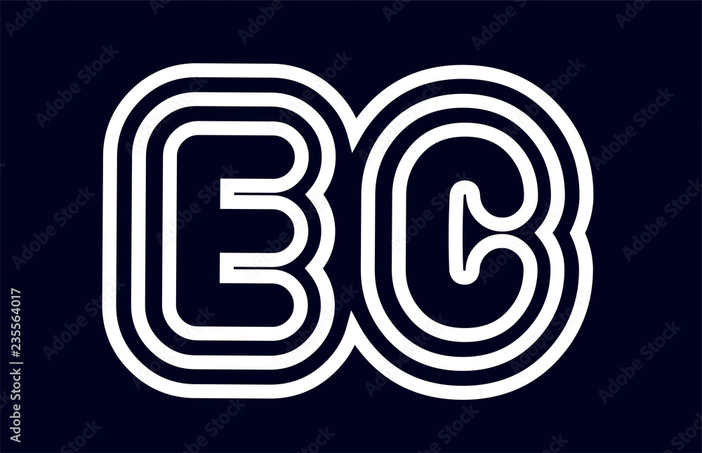 black and white alphabet letter combination ec e c logo company icon design black and white alphabet letter combination ec e c logo company icon design