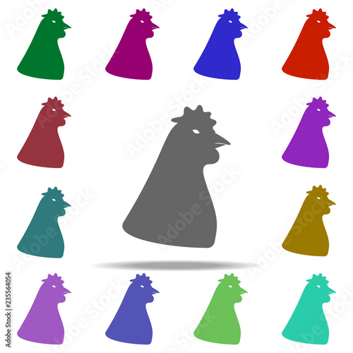 head of a hen silhouette icon. Elements of animals in multi color style icons. Simple icon for websites, web design, mobile app, info graphics