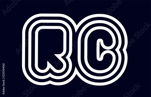 black and white alphabet letter combination rc r c logo company icon design