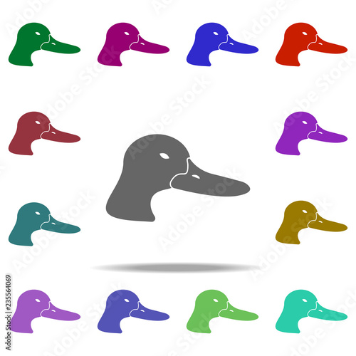 head of duck silhouette icon. Elements of animals in multi color style icons. Simple icon for websites, web design, mobile app, info graphics