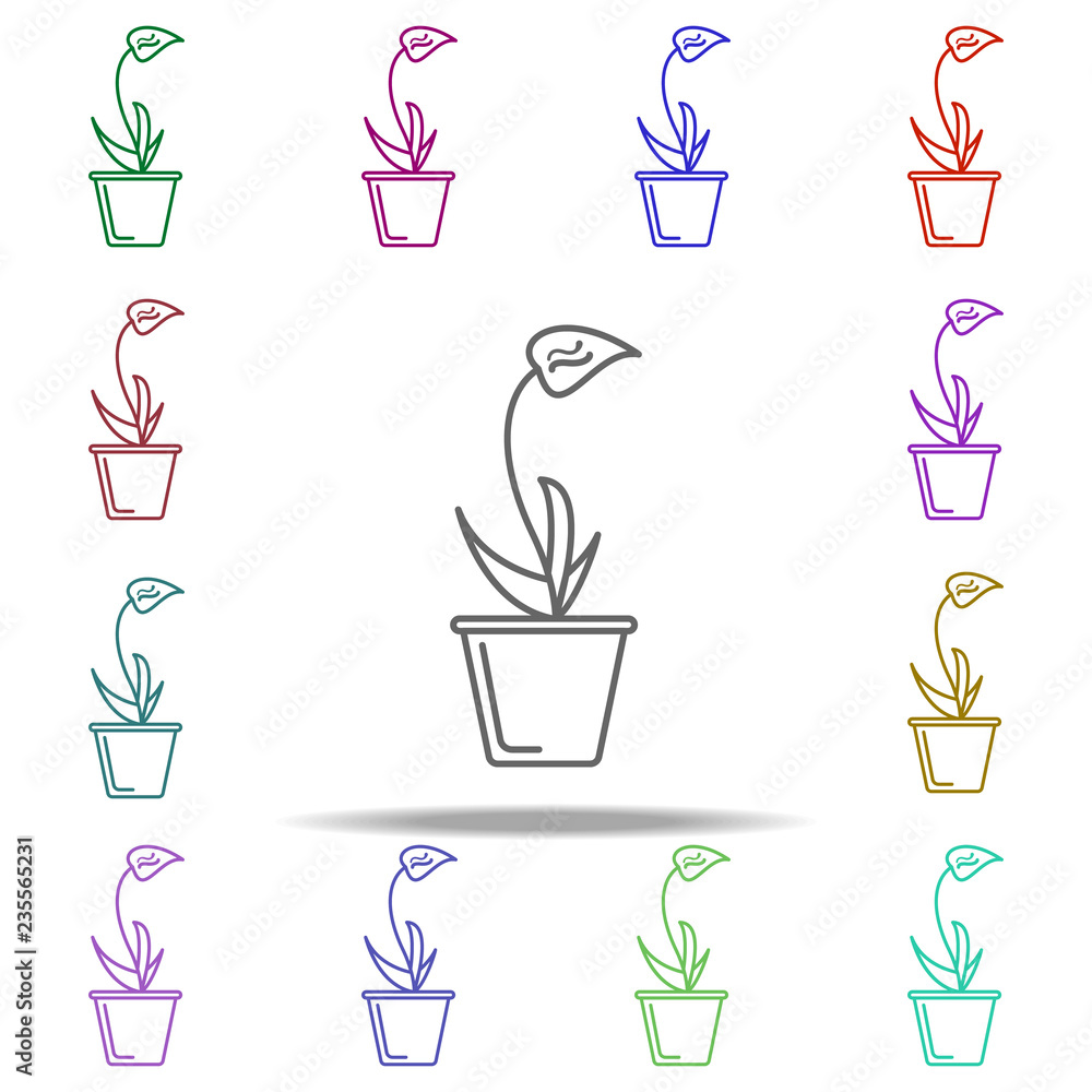 orchid in pot outline icon. Elements of Flower in multi color style icons. Simple icon for websites, web design, mobile app, info graphics orchid in pot outline icon. Elements of Flower in multi color style icons. Simple icon for websites, web design, mobile app, info graphics
