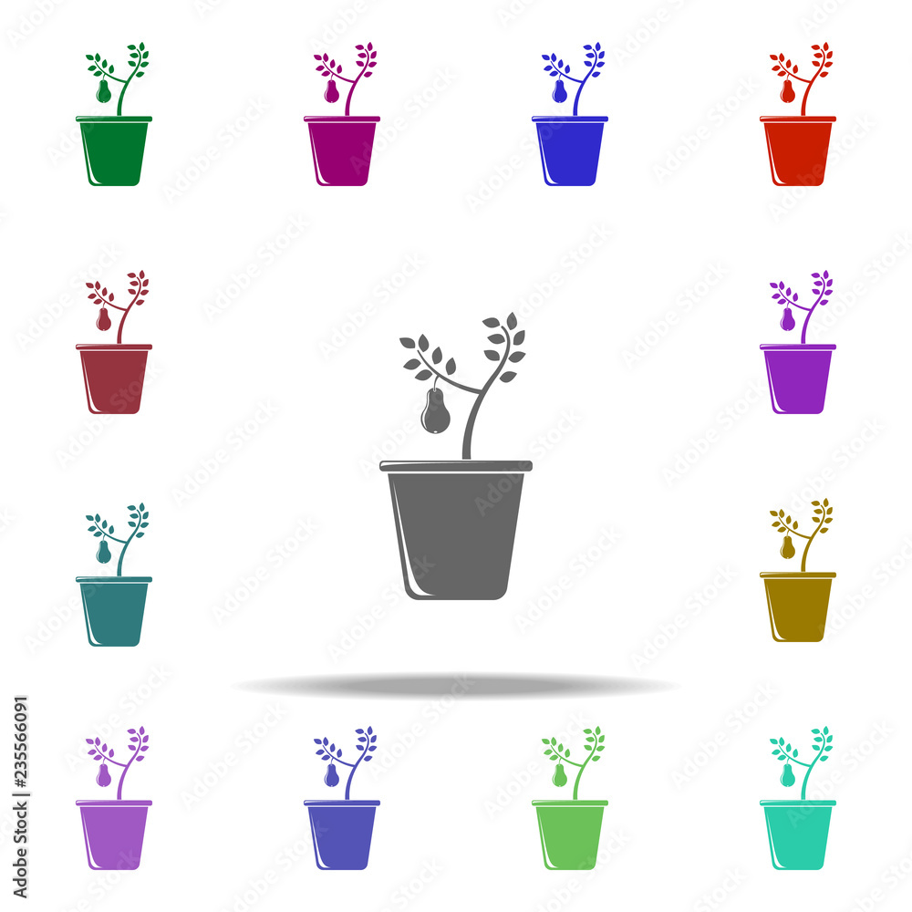 pear tree in pot illustration icon. Elements of Fruit in pot in multi color style icons. Simple icon for websites, web design, mobile app, info graphics pear tree in pot illustration icon. Elements of Fruit in pot in multi color style icons. Simple icon for websites, web design, mobile app, info graphics