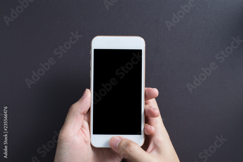 Blank smartphone with hand