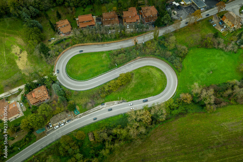 Curving road in Urbino Italy
