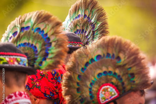 Romanian traditional peacock feather hat